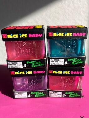 Needoh - All 4 pcs - Nice Ice Baby 2 Pink 1 Teal 1 Purple - sealed package